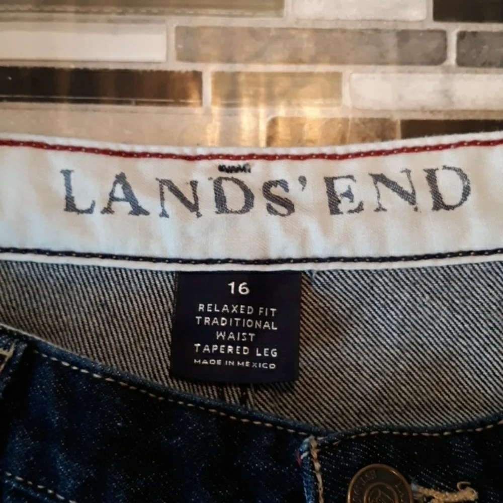Lands End relaxed fit tapered leg tradition waist